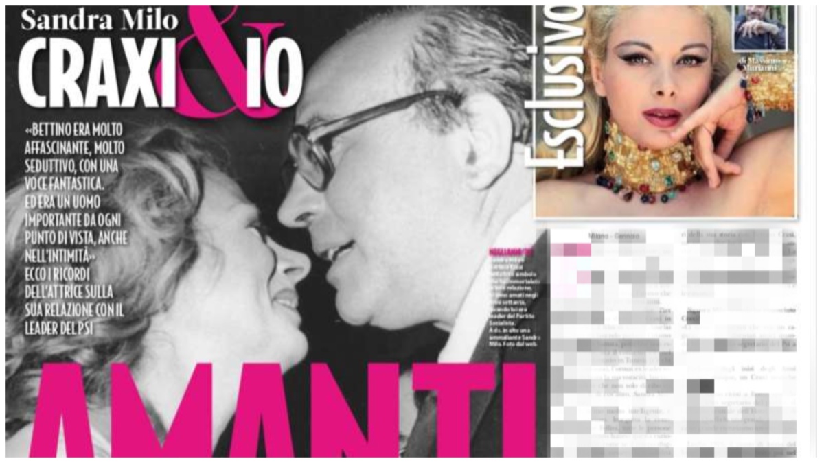 Sandra Milo e la storia con Bettino Craxi: “Era una passione, non un amore”