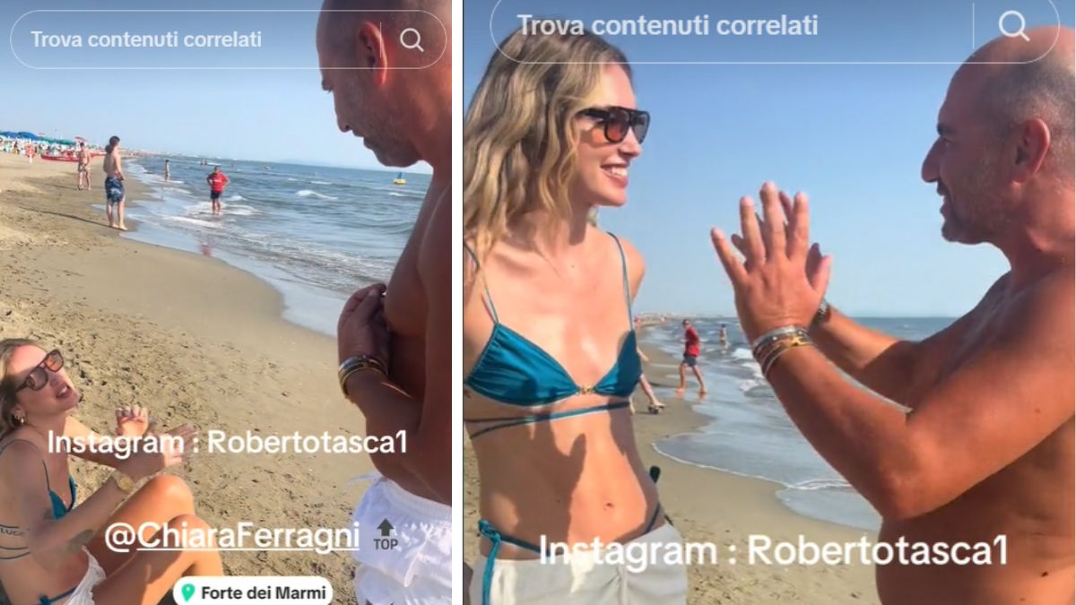 Chiara Ferragni si “confida” con un fan che la ferma in spiaggia: “Mi fa bene la separazione”