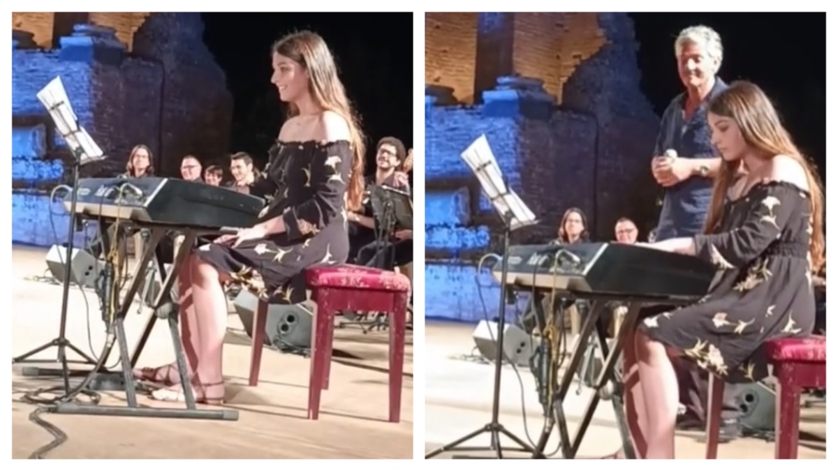 Rosario Fiorello, la figlia Angelica si esibisce al Teatro Antico di Taormina – Video