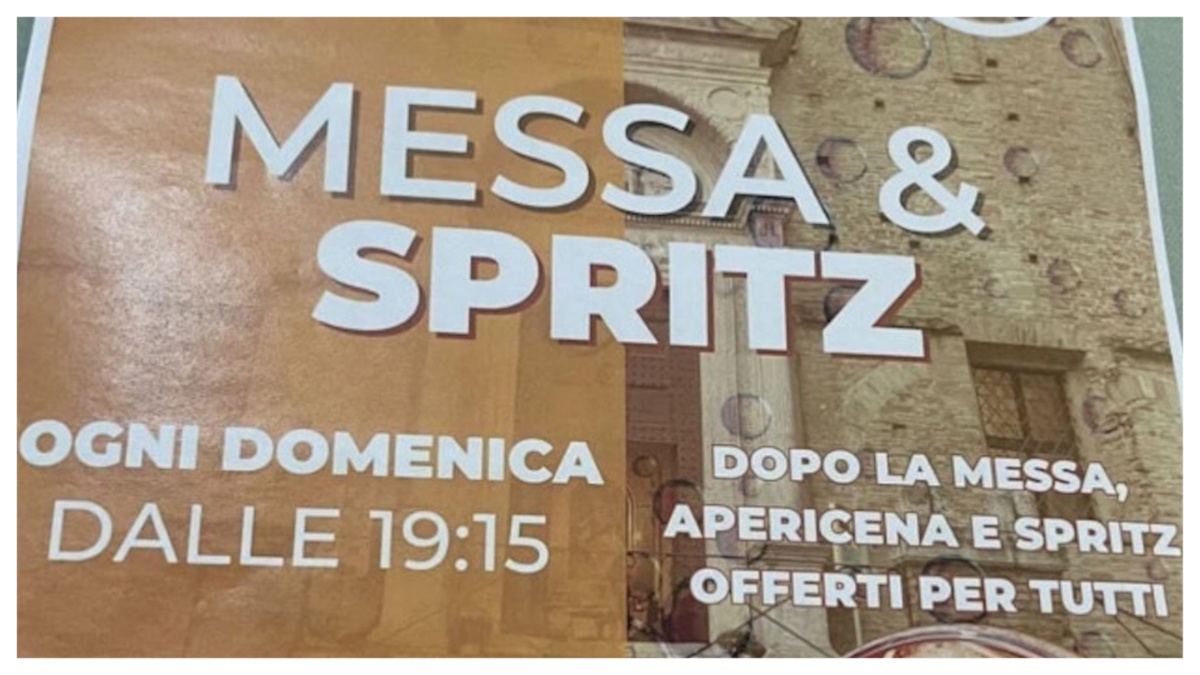 “Dopo la messa, spritz gratis per tutti”, è polemica per l’iniziativa di un frate