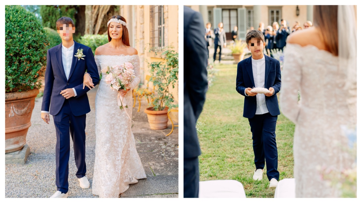 Ilaria D'Amico e Gigi Buffon, le foto con i figli al loro matrimonio